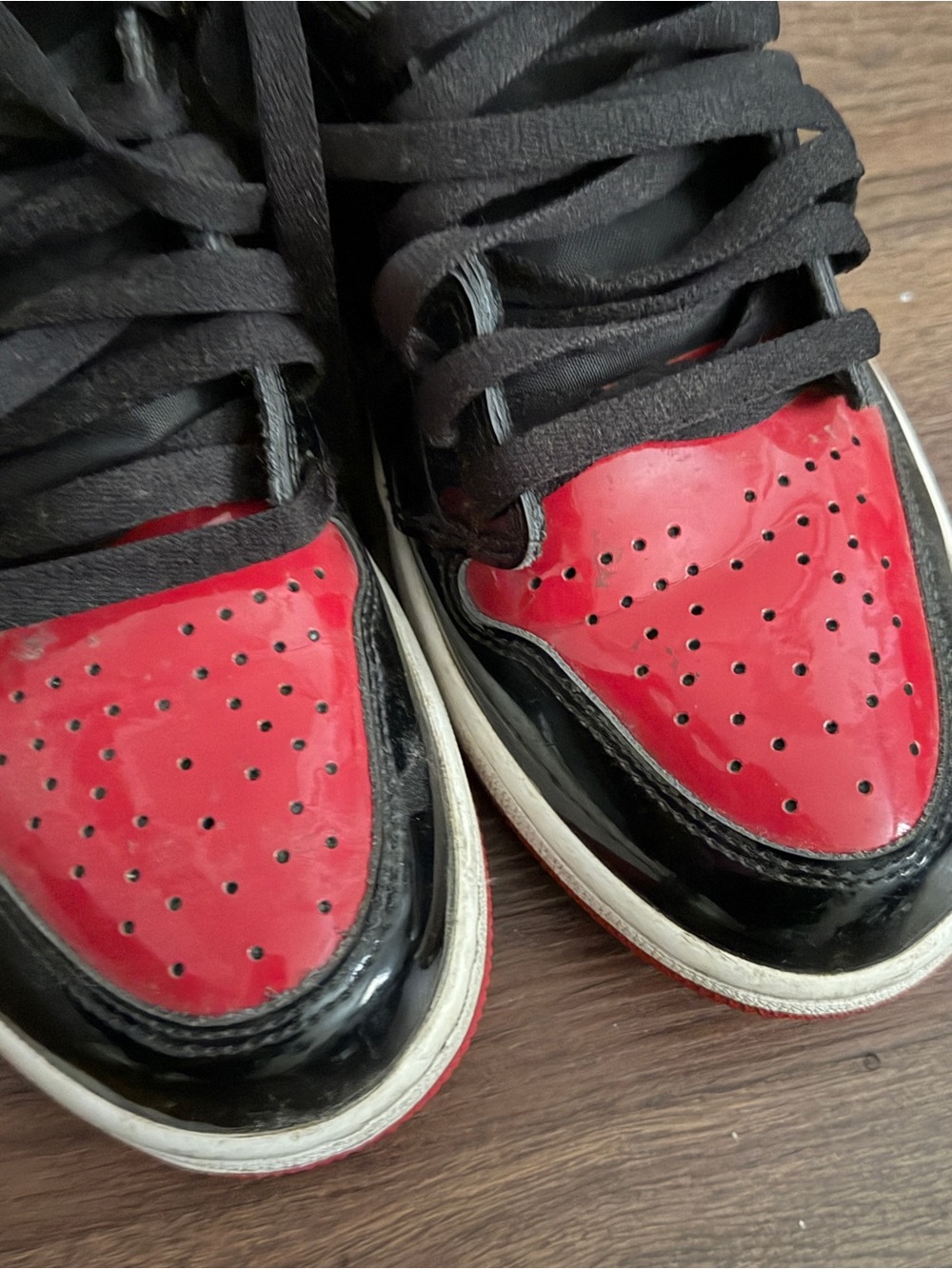 Jordan Black and Red High-Top Sneakers - Picture 6 of 8